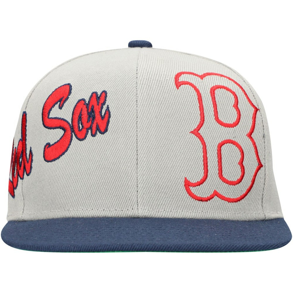 Boston Red Sox Mitchell & Ness Knock Out Panel Snapback Hat - MLB Hats