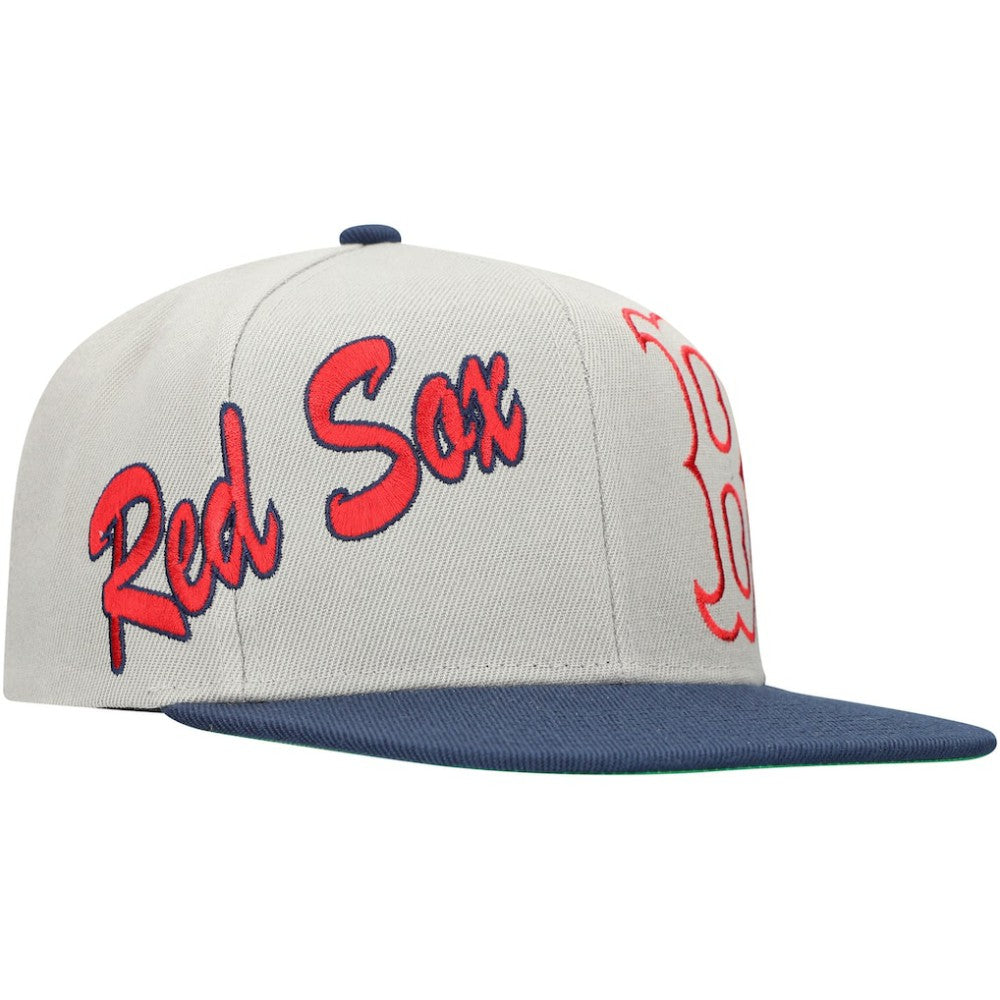 Boston Red Sox Mitchell & Ness Knock Out Panel Snapback Hat - MLB Hats
