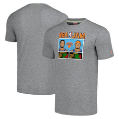Gray Jalen Brunson & Josh Hart New York Knicks Homage Unisex NBA Jam Tri-Blend T-Shirt | NBA