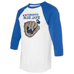 Toronto Blue Jays Tiny Turnip Unisex Butterfly Glove 3/4-Sleeve Raglan T-Shirt - MLB T-shirts