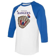 Texas Rangers Tiny Turnip Unisex Butterfly Glove 3/4-Sleeve Raglan T-Shirt - MLB T-shirts