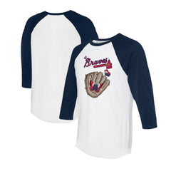 Atlanta Braves Tiny Turnip Unisex Butterfly Glove 3/4-Sleeve Raglan T-Shirt - MLB T-shirts