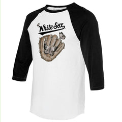 Chicago White Sox Tiny Turnip Unisex Butterfly Glove 3/4-Sleeve Raglan T-Shirt - MLB T-shirts