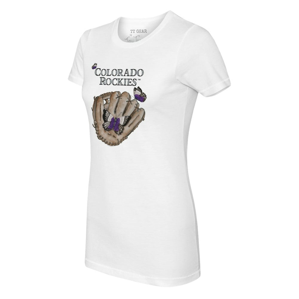 Colorado Rockies Tiny Turnip Women's Butterfly Glove T-Shirt - MLB T-shirts
