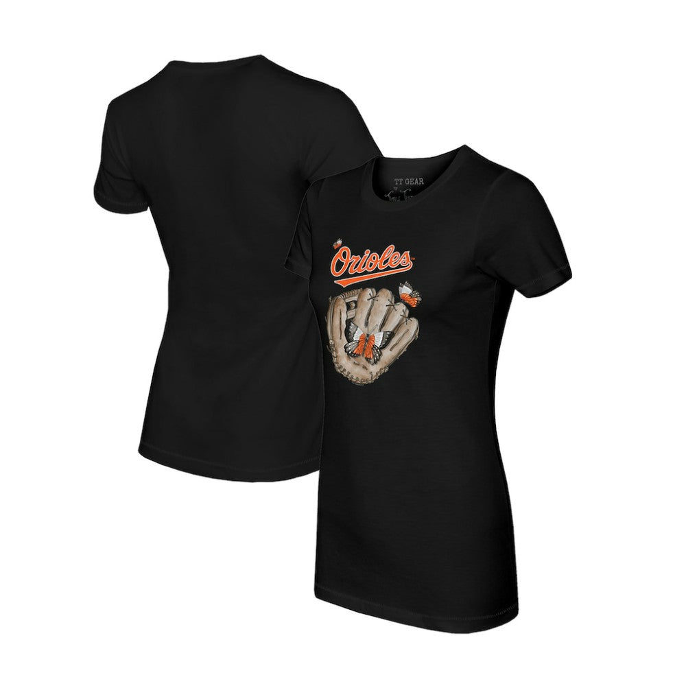 Baltimore Orioles Tiny Turnip Women's Butterfly Glove T-Shirt - MLB T-shirts