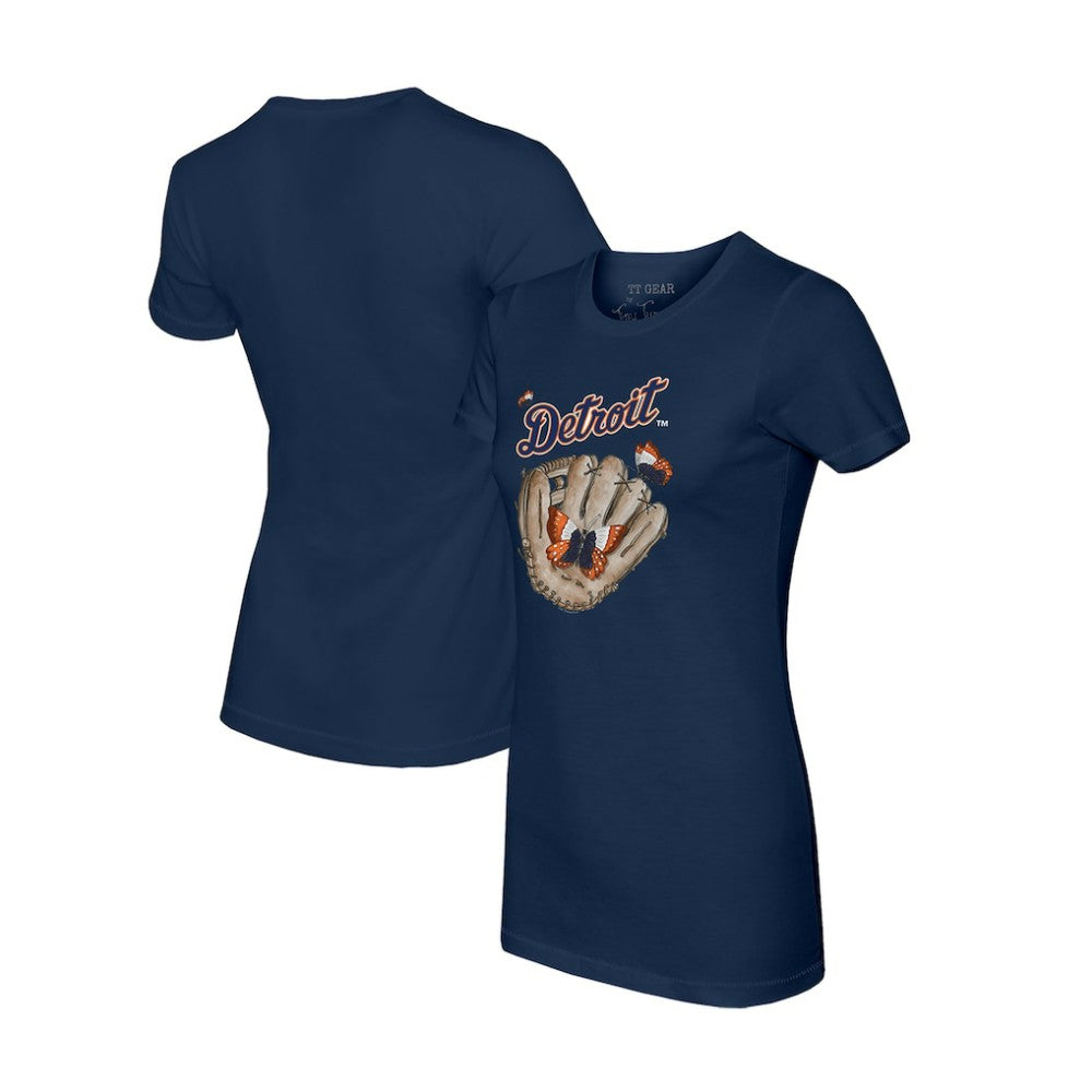 Detroit Tigers Tiny Turnip Women's Butterfly Glove T-Shirt - MLB T-shirts