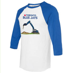 Toronto Blue Jays Tiny Turnip Unisex Excavator 3/4-Sleeve Raglan T-Shirt - MLB T-shirts