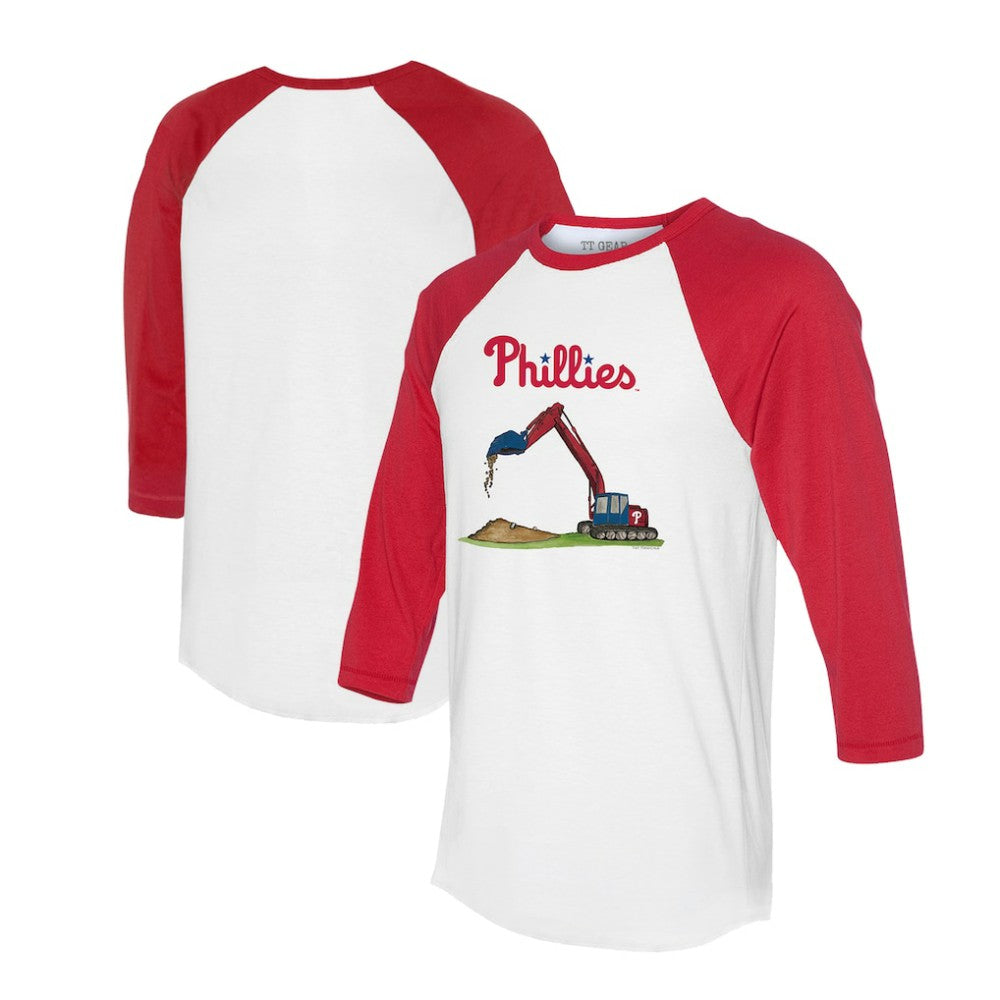 Philadelphia Phillies Tiny Turnip Unisex Excavator 3/4-Sleeve Raglan T-Shirt - MLB T-shirts