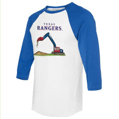 Texas Rangers Tiny Turnip Unisex Excavator 3/4-Sleeve Raglan T-Shirt - MLB T-shirts