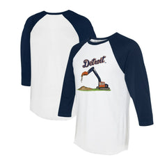 Detroit Tigers Tiny Turnip Unisex Excavator 3/4-Sleeve Raglan T-Shirt - MLB T-shirts