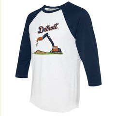 Detroit Tigers Tiny Turnip Unisex Excavator 3/4-Sleeve Raglan T-Shirt - MLB T-shirts