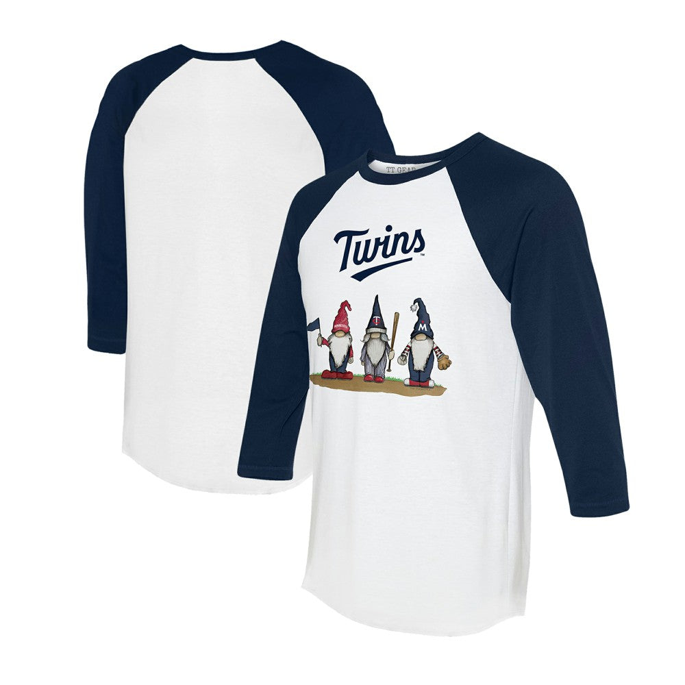 Minnesota Twins Tiny Turnip Unisex Gnomes 3/4-Sleeve Raglan T-Shirt - MLB T-shirts