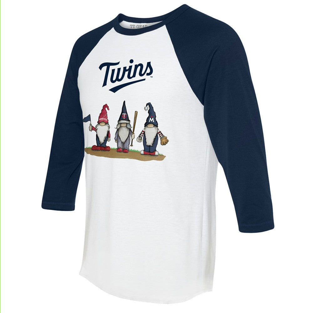 Minnesota Twins Tiny Turnip Unisex Gnomes 3/4-Sleeve Raglan T-Shirt - MLB T-shirts