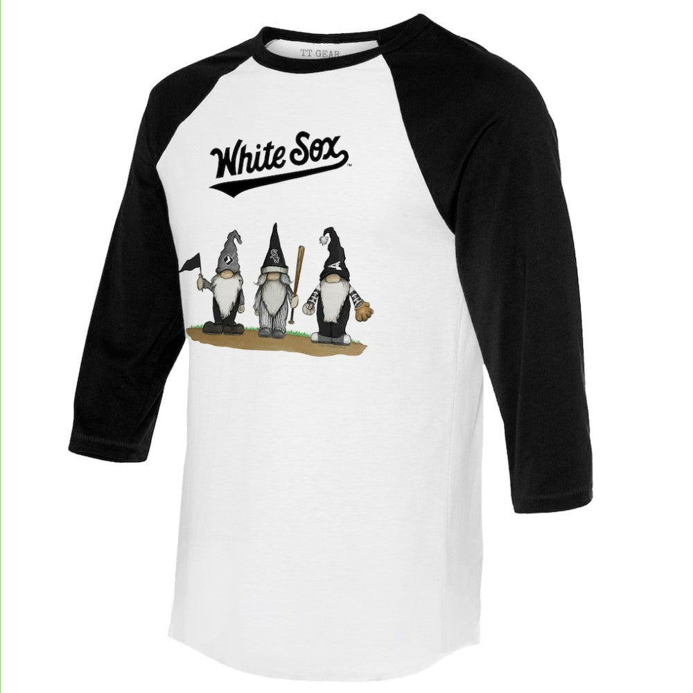 Chicago White Sox Tiny Turnip Unisex Gnomes 3/4-Sleeve Raglan T-Shirt - MLB T-shirts