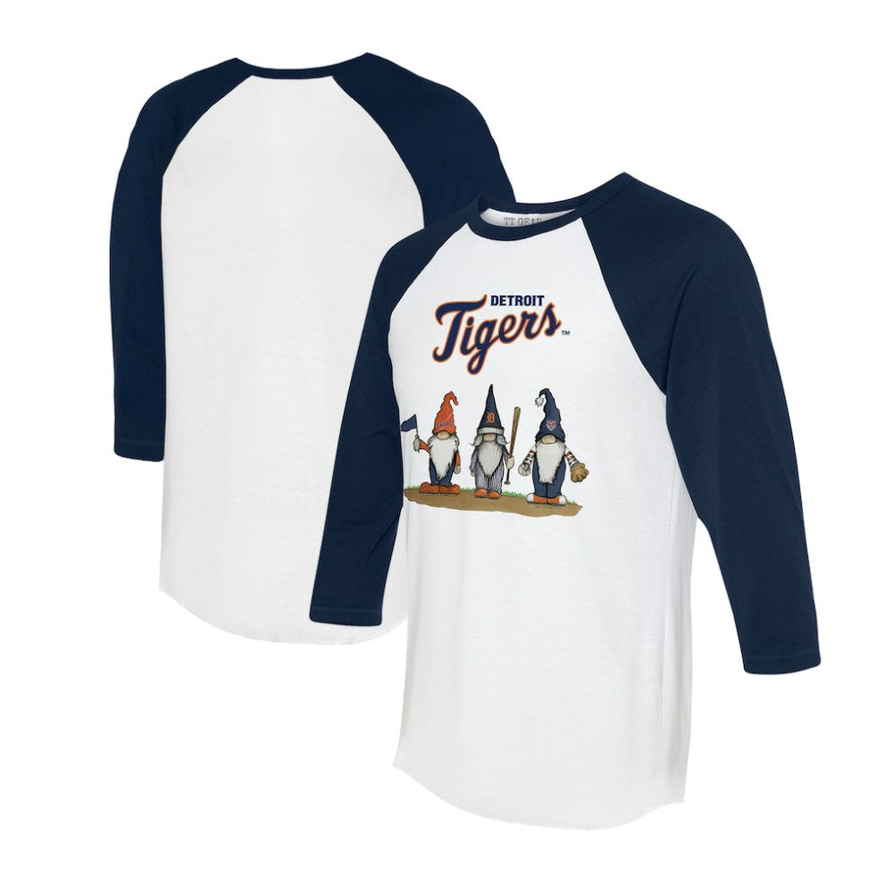 Detroit Tigers Tiny Turnip Unisex Gnomes 3/4-Sleeve Raglan T-Shirt - MLB T-shirts