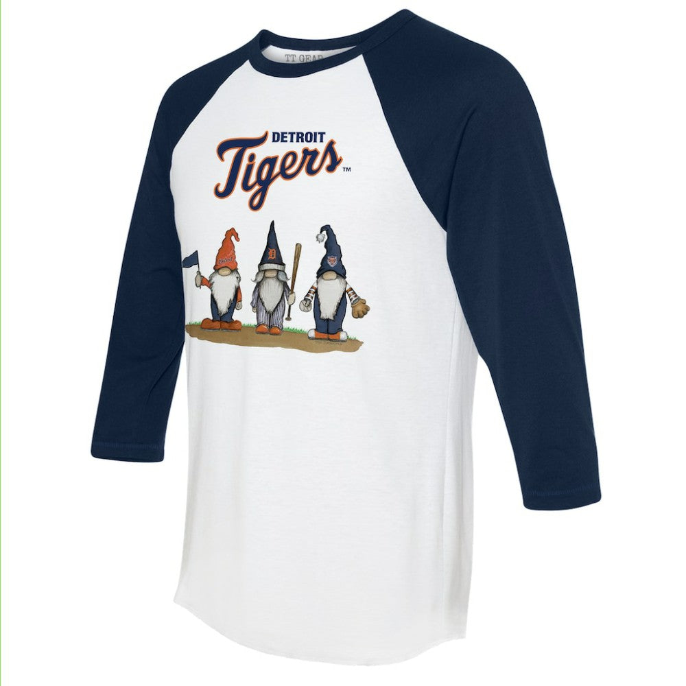 Detroit Tigers Tiny Turnip Unisex Gnomes 3/4-Sleeve Raglan T-Shirt - MLB T-shirts