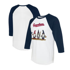 Cleveland Guardians Tiny Turnip Unisex Gnomes 3/4-Sleeve Raglan T-Shirt - MLB T-shirts