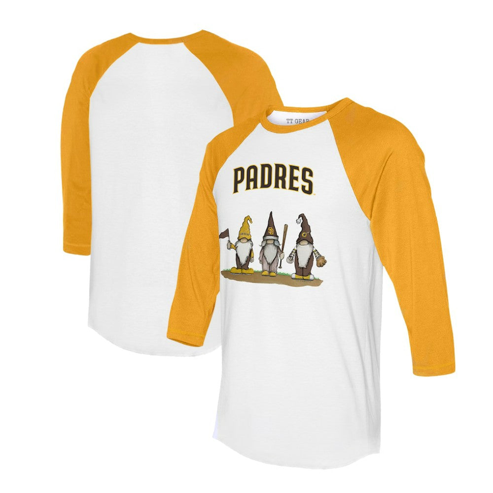 San Diego Padres Tiny Turnip Unisex Gnomes 3/4-Sleeve Raglan T-Shirt - MLB T-shirts