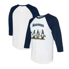 Seattle Mariners Tiny Turnip Unisex Gnomes 3/4-Sleeve Raglan T-Shirt - MLB T-shirts