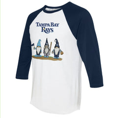 Tampa Bay Rays Tiny Turnip Unisex Gnomes 3/4-Sleeve Raglan T-Shirt - MLB T-shirts