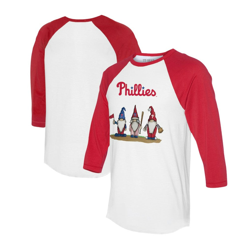 Philadelphia Phillies Tiny Turnip Unisex Gnomes 3/4-Sleeve Raglan T-Shirt - MLB T-shirts
