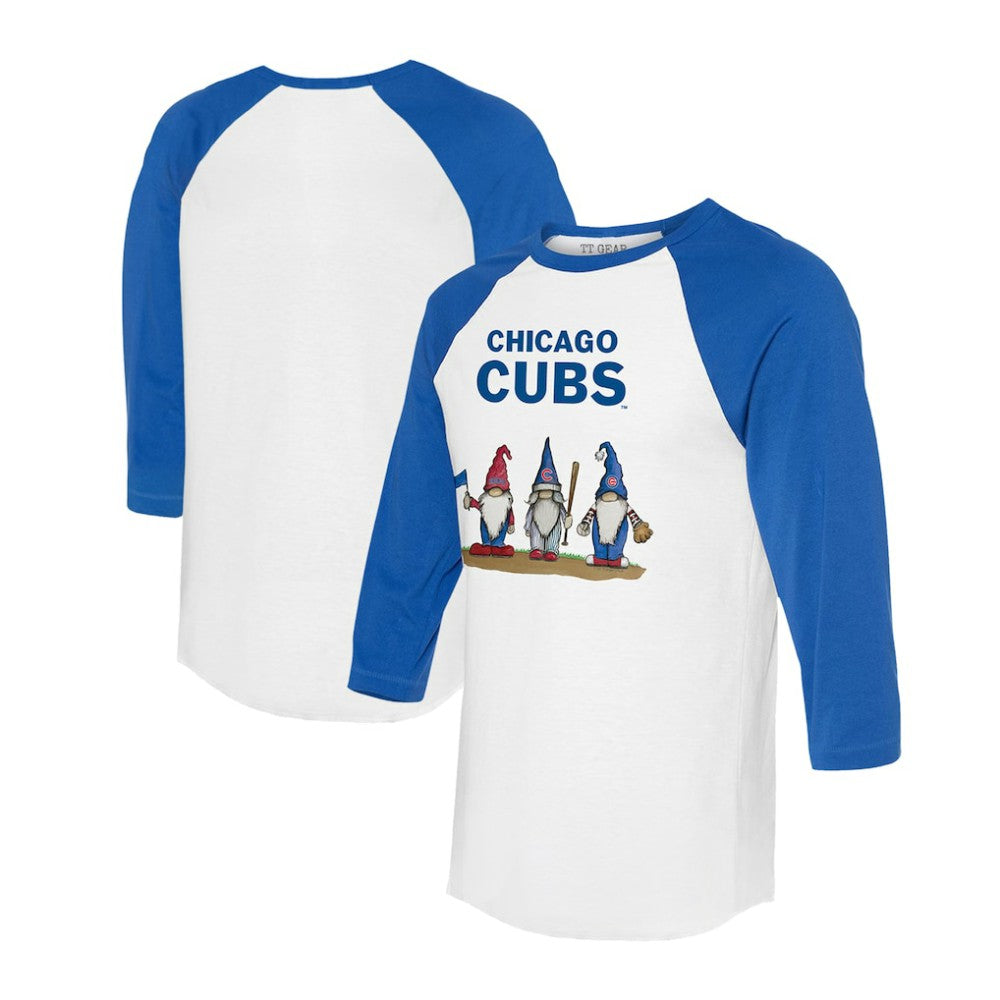 Chicago Cubs Tiny Turnip Unisex Gnomes 3/4-Sleeve Raglan T-Shirt - MLB T-shirts