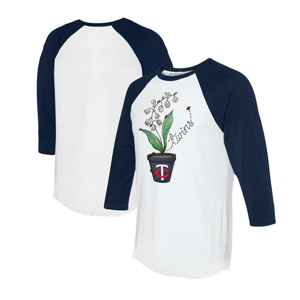 Minnesota Twins Tiny Turnip Unisex Lilies & Ladybugs 3/4-Sleeve Raglan T-Shirt - MLB T-shirts