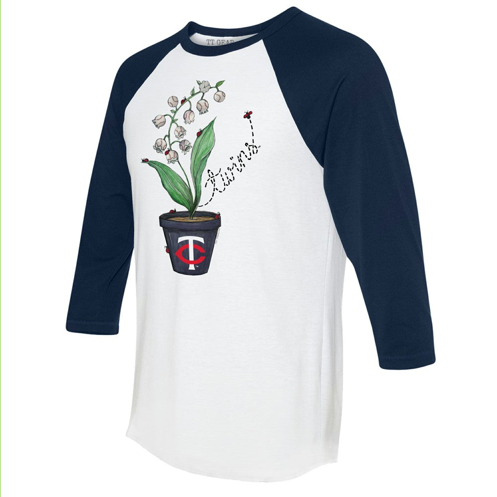 Minnesota Twins Tiny Turnip Unisex Lilies & Ladybugs 3/4-Sleeve Raglan T-Shirt - MLB T-shirts