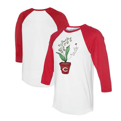 Cincinnati Reds Tiny Turnip Unisex Lilies & Ladybugs 3/4-Sleeve Raglan T-Shirt - MLB T-shirts