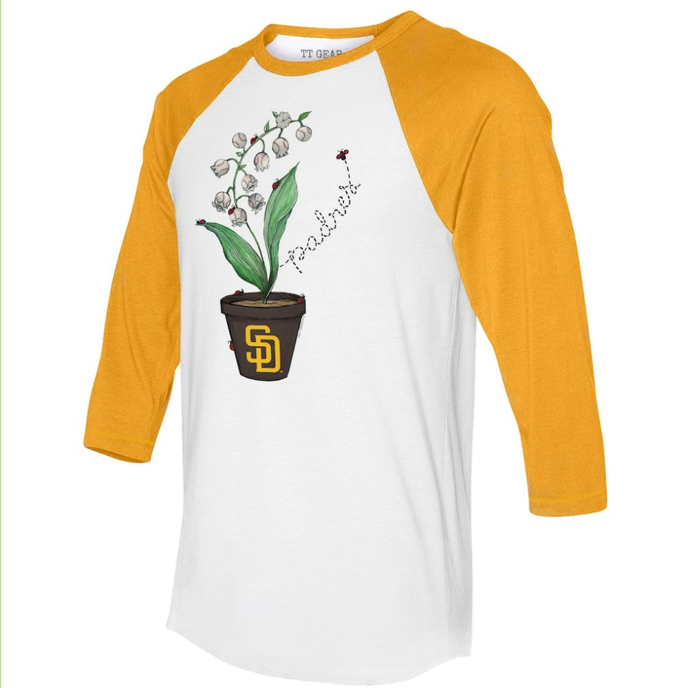 San Diego Padres Tiny Turnip Unisex Lilies & Ladybugs 3/4-Sleeve Raglan T-Shirt - MLB T-shirts