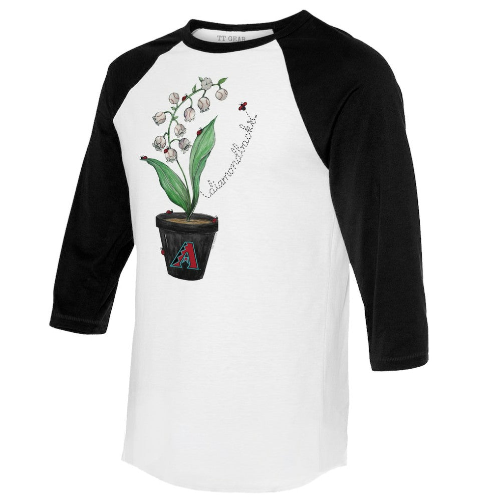 Arizona Diamondbacks Tiny Turnip Unisex Lilies & Ladybugs 3/4-Sleeve Raglan T-Shirt - MLB T-shirts