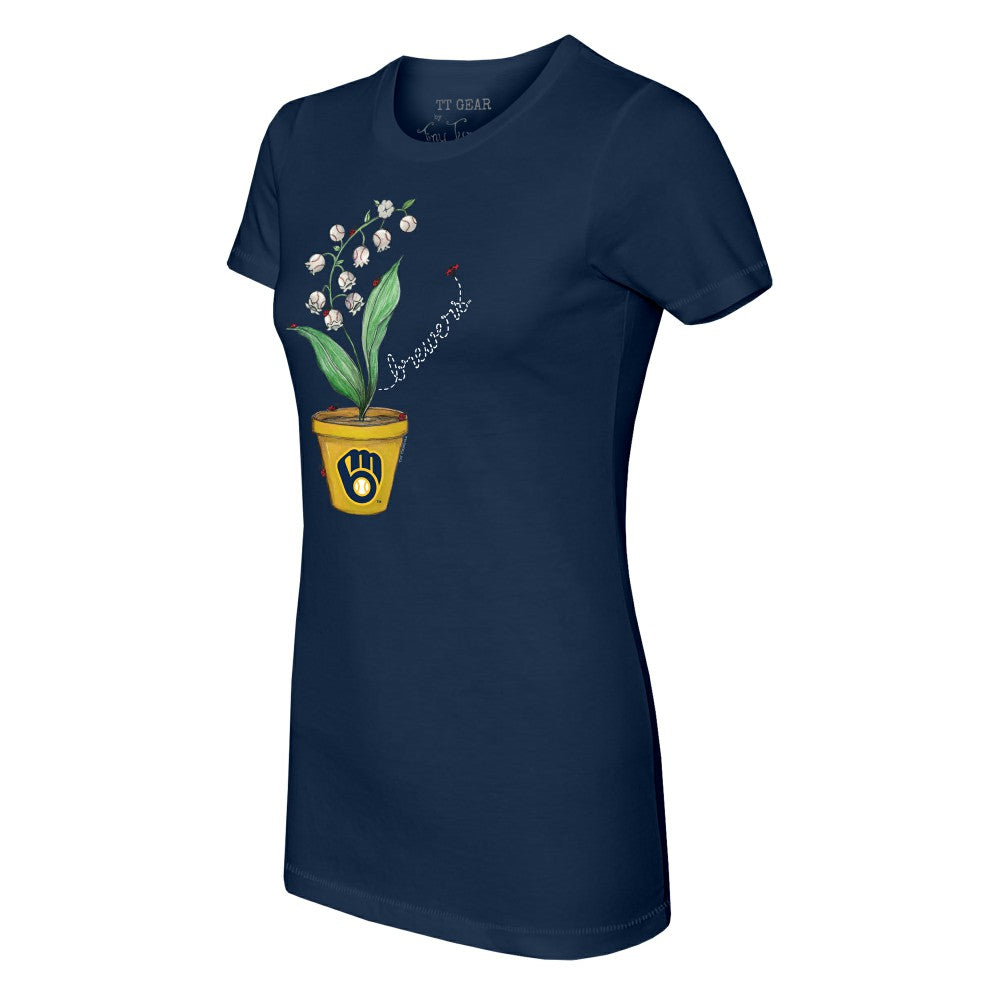 Milwaukee Brewers Tiny Turnip Women's Lilies & Ladybugs T-Shirt - MLB T-shirts