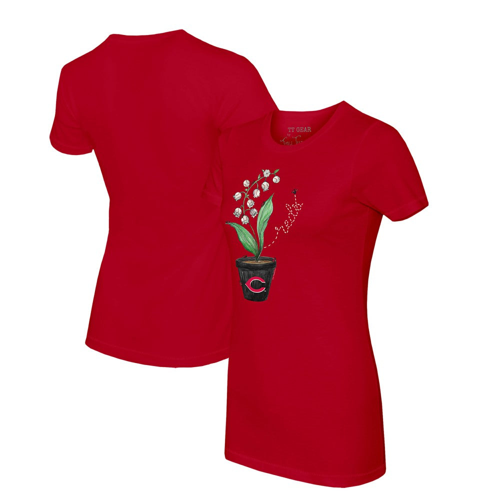 Cincinnati Reds Tiny Turnip Women's Lilies & Ladybugs T-Shirt - MLB T-shirts