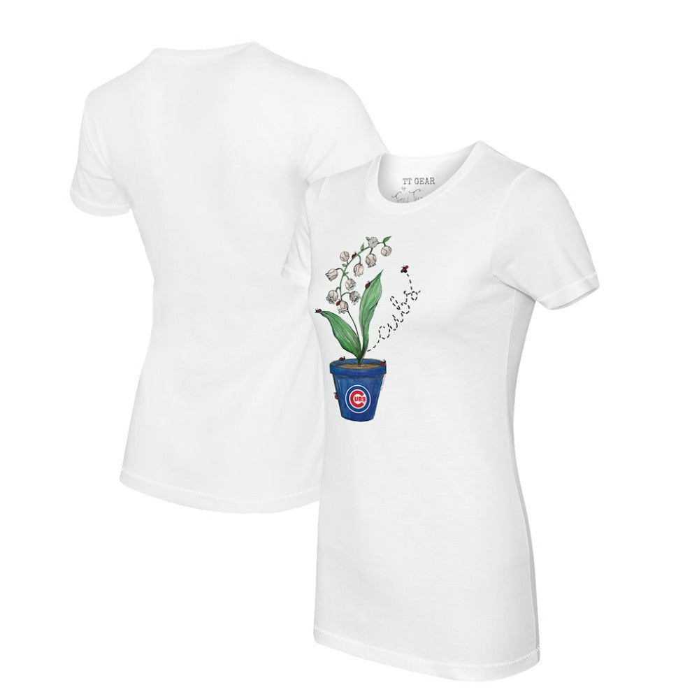 Chicago Cubs Tiny Turnip Women's Lilies & Ladybugs T-Shirt - MLB T-shirts