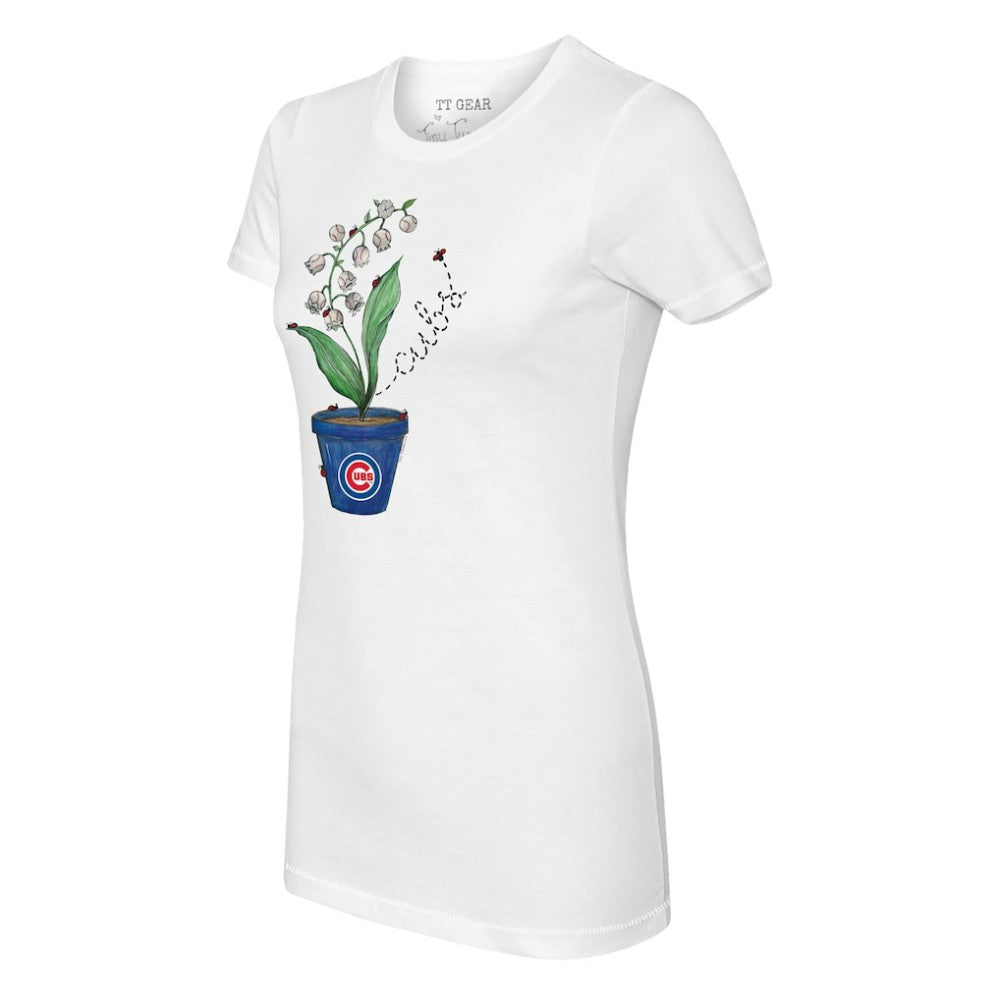Chicago Cubs Tiny Turnip Women's Lilies & Ladybugs T-Shirt - MLB T-shirts