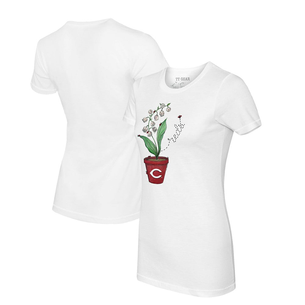 Cincinnati Reds Tiny Turnip Women's Lilies & Ladybugs T-Shirt - MLB T-shirts