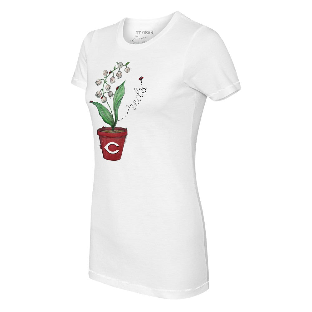 Cincinnati Reds Tiny Turnip Women's Lilies & Ladybugs T-Shirt - MLB T-shirts