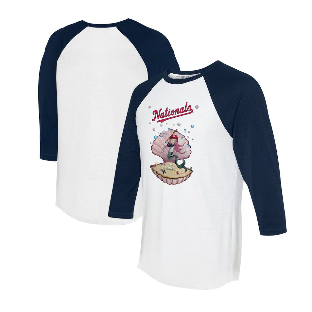 Washington Nationals Tiny Turnip Unisex Mermaid 3/4-Sleeve Raglan T-Shirt - MLB T-shirts