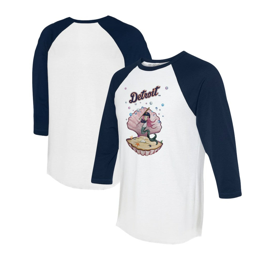 Detroit Tigers Tiny Turnip Unisex Mermaid 3/4-Sleeve Raglan T-Shirt - MLB T-shirts