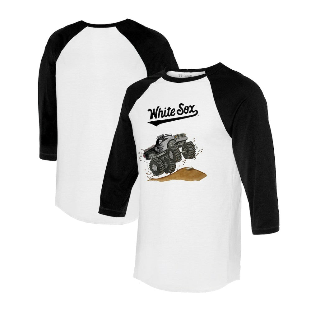 Chicago White Sox Tiny Turnip Unisex Monster Truck 3/4-Sleeve Raglan T-Shirt - MLB T-shirts
