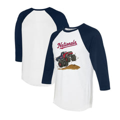 Washington Nationals Tiny Turnip Unisex Monster Truck 3/4-Sleeve Raglan T-Shirt - MLB T-shirts
