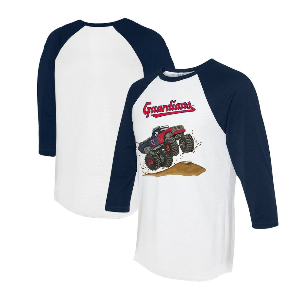 Cleveland Guardians Tiny Turnip Unisex Monster Truck 3/4-Sleeve Raglan T-Shirt - MLB T-shirts