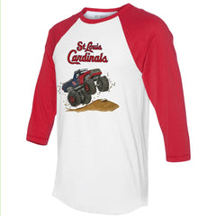 St. Louis Cardinals Tiny Turnip Unisex Monster Truck 3/4-Sleeve Raglan T-Shirt - MLB T-shirts