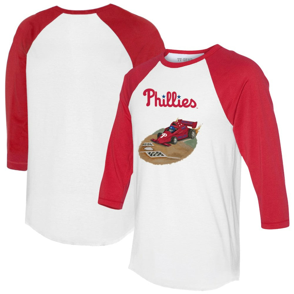 Philadelphia Phillies Tiny Turnip Unisex Race Car 3/4-Sleeve Raglan T-Shirt - MLB T-shirts