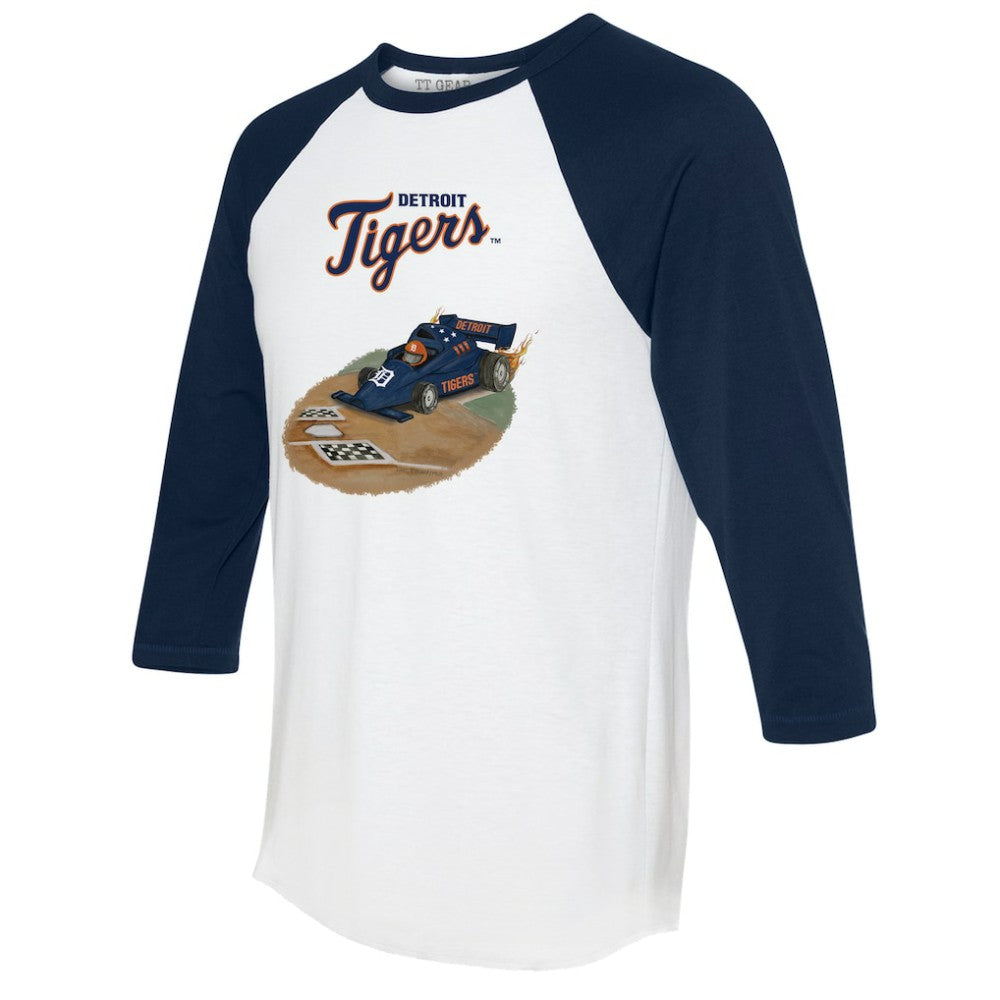 Detroit Tigers Tiny Turnip Unisex Race Car 3/4-Sleeve Raglan T-Shirt - MLB T-shirts