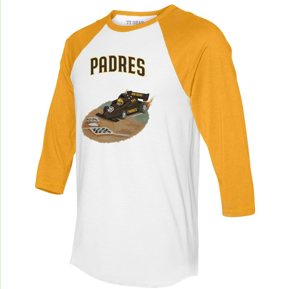 San Diego Padres Tiny Turnip Unisex Race Car 3/4-Sleeve Raglan T-Shirt - MLB T-shirts