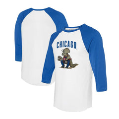 Chicago Cubs Tiny Turnip Unisex Triceratops 3/4-Sleeve Raglan T-Shirt - MLB T-shirts