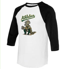 Athletics Tiny Turnip Unisex Triceratops 3/4-Sleeve Raglan T-Shirt - MLB T-shirts