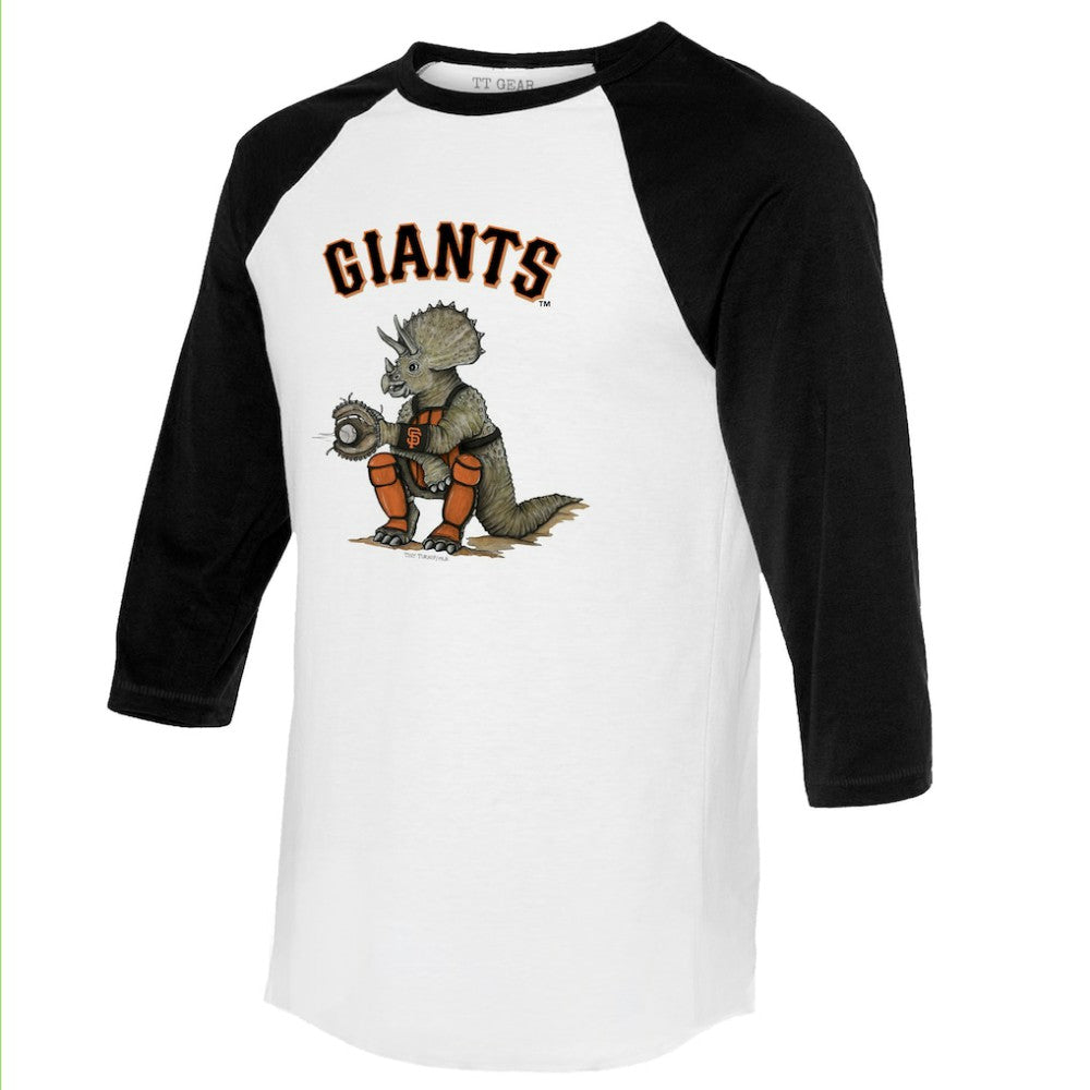 San Francisco Giants Tiny Turnip Unisex Triceratops 3/4-Sleeve Raglan T-Shirt - MLB T-shirts