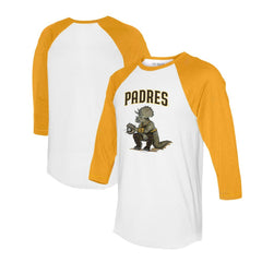San Diego Padres Tiny Turnip Unisex Triceratops 3/4-Sleeve Raglan T-Shirt - MLB T-shirts